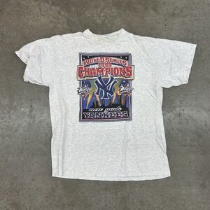 VTG New York Yankees 1998 World Series Champions T Shirt MLB Grey Mens Xl